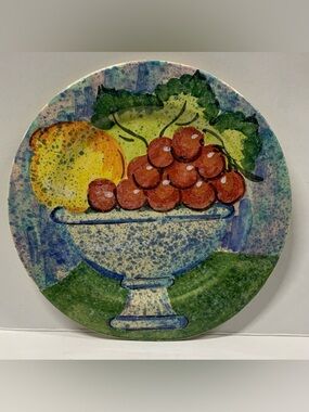 Arche Hand-Painted Ceramic Fruit Compote - Red, Yellow, Green, Blue